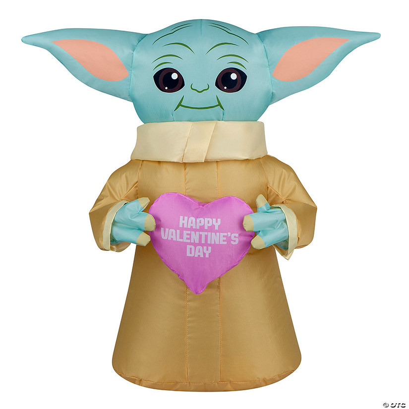National Tree Company Airdorable Airblown 20" The Child with Valentine's Heart- Star Wars- BAT & USB Power (Batteries not included) Image
