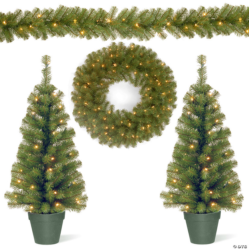 National Tree Company Evergreen Assortment with Battery Operated LED Lights Image