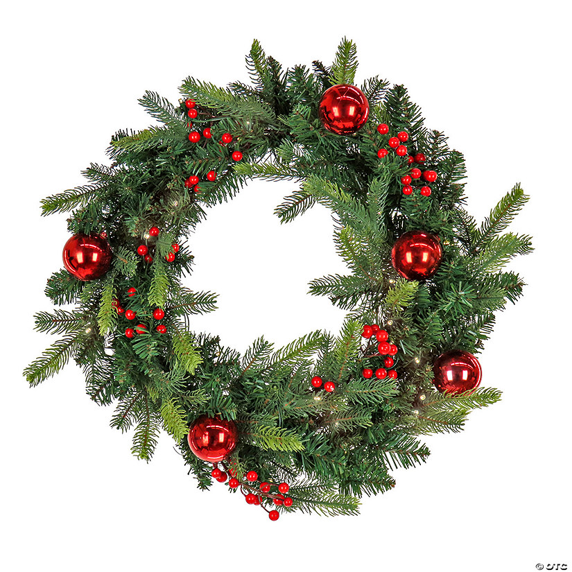 National Tree Company, First Traditions&#8482; 24" Scotch Creek Fir Pre-Lit Wreath Image