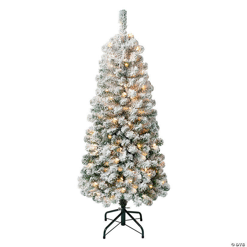 National Tree Company First Traditions&#8482; 4.5 ft. Acacia Medium Flocked Tree with Clear Lights Image