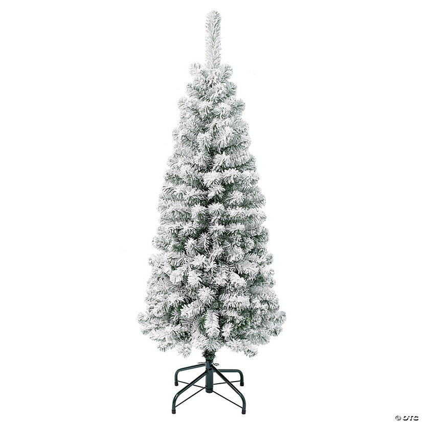 National Tree Company First Traditions 4.5 ft. Acacia Pencil Slim Flocked Tree Image