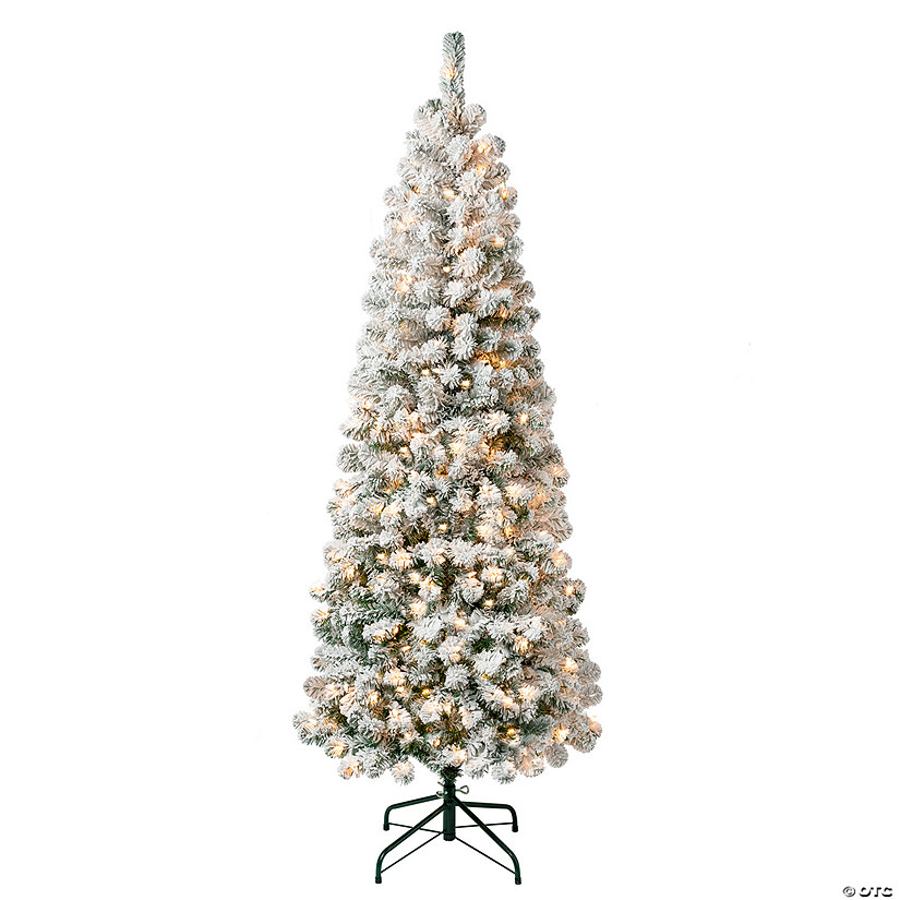 National Tree Company First Traditions&#8482; 6 ft. Acacia Medium Flocked Tree with Clear Lights Image
