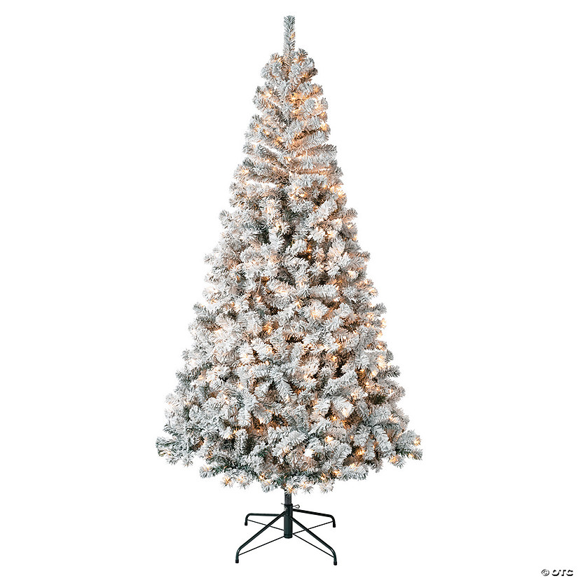 National Tree Company First Traditions&#8482; 7.5 ft. Acacia Flocked Tree with Clear Lights Image