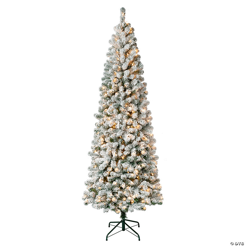 National Tree Company First Traditions&#8482; 7.5 ft. Acacia Medium Flocked Tree with Clear Lights Image