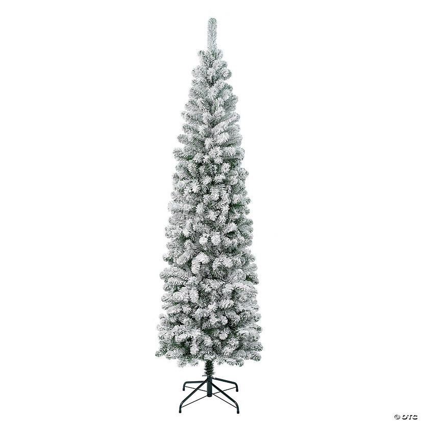 National Tree Company First Traditions&#8482; 7.5 ft. Acacia Pencil Slim Flocked Tree Image