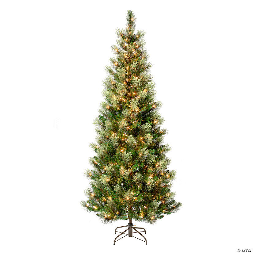 National Tree Company First Traditions&#8482; 7.5 ft. Charleston Pine Slim Tree with Clear Lights Image