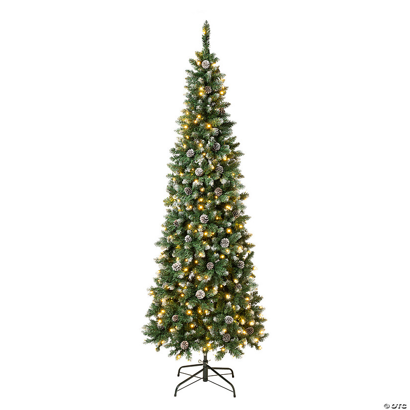 National Tree Company First Traditions&#8482; 7.5 ft. Oakley Hills Snow Slim Tree with LED Lights Image