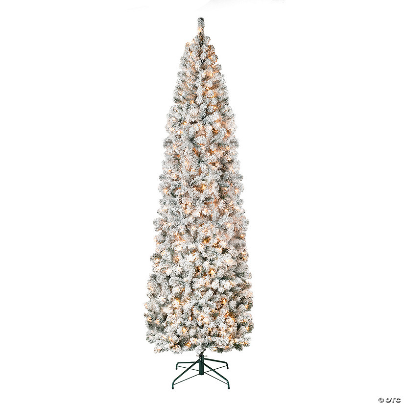 National Tree Company First Traditions&#8482; 9 ft. Acacia Flocked Tree with Clear Lights Image