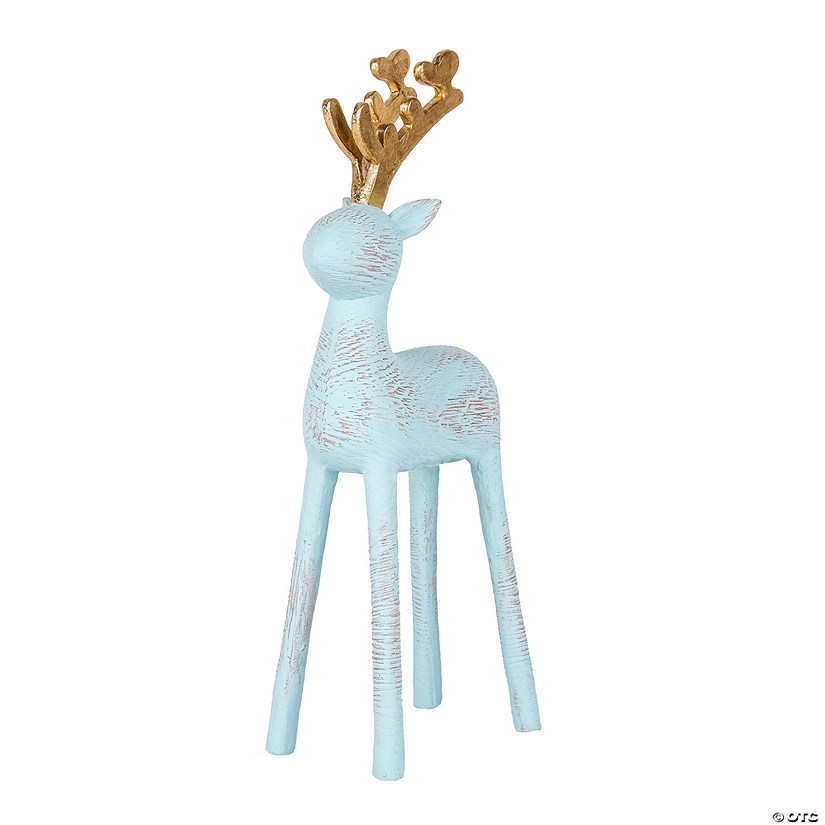 National Tree Company First Traditions&#8482; 9" Woodgrain Reindeer Decor, Blue Image