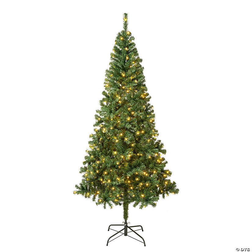 National Tree Company, First Traditions&#8482; Collection, 7.5 ft. Pre-lit Artificial Linden Spruce Wrapped Tree, 400 Warm White LED Lights- UL Image