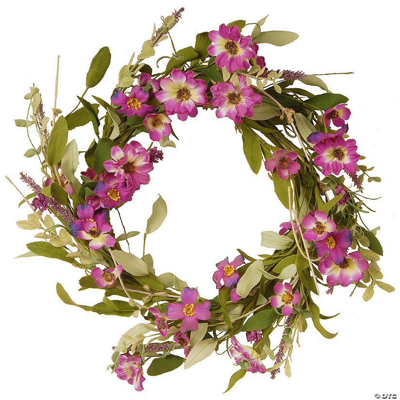 National Tree Company Garden Accents 20" Floral Wreath with Daisy & Lavendar-Purple Image
