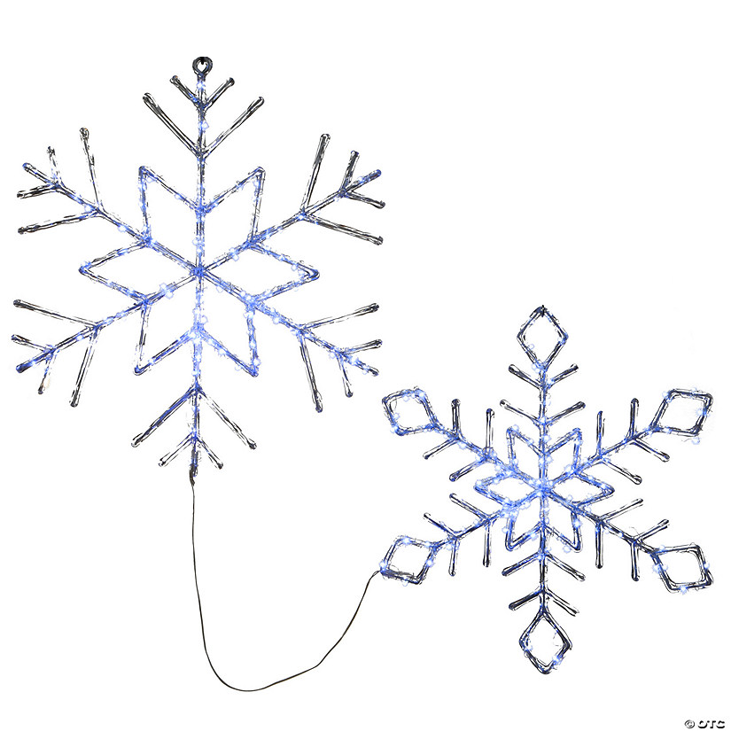 National Tree Company LED Light Ice Crystal Snowflakes, Set of 2 Image