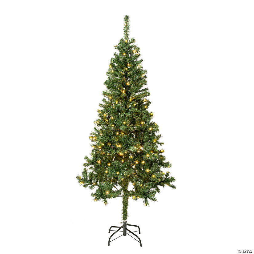 National Tree Company National Tree Company, First Traditions Collection, 6 ft. Pre-lit Artificial Linden Spruce Wrapped Tree, 250 Warm White LED Lights- UL Image