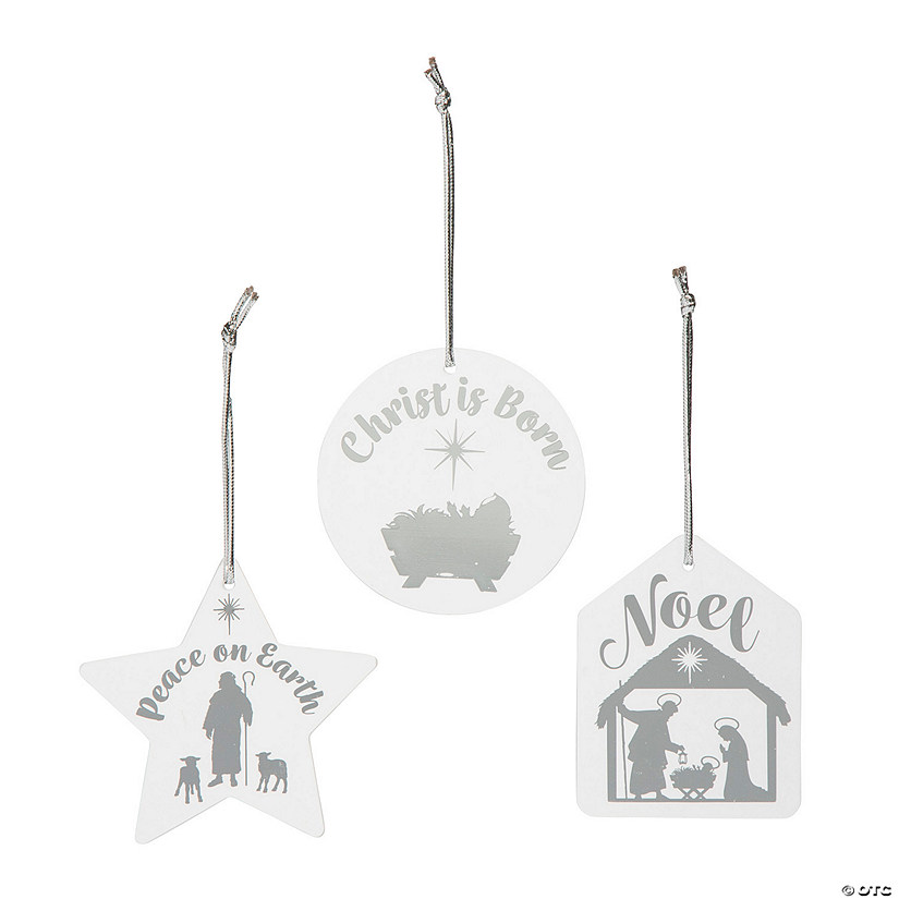 Nativity Acrylic Hanging Christmas Ornaments - 12 Pc. Image