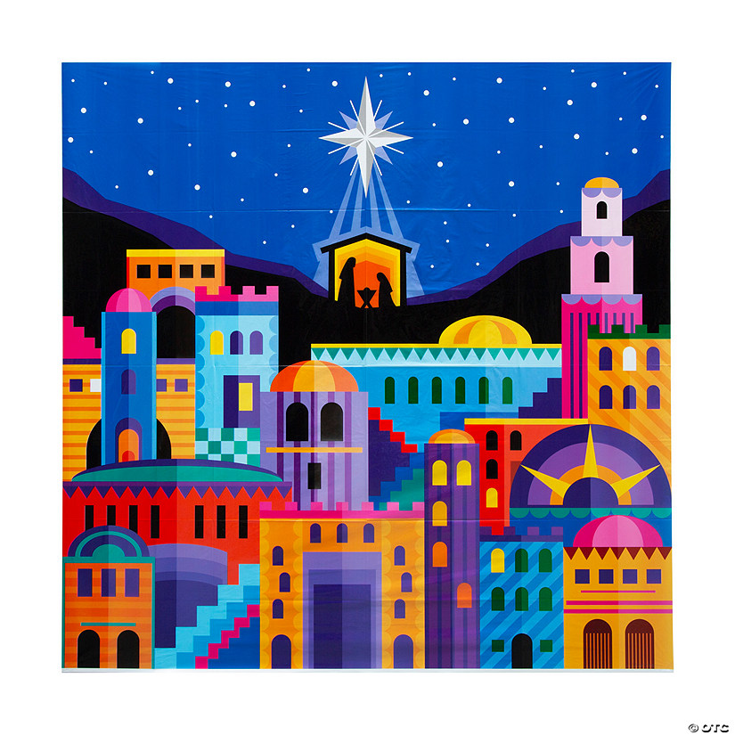 Nativity Brightly-Colored Backdrop Image