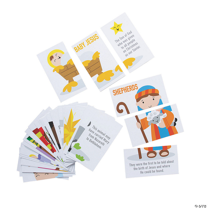 Nativity Characters Puzzle Cards - Set of 12 Image
