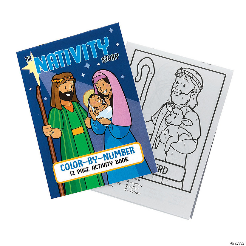 Nativity Color by Number Activity Books - 24 Pc. Image