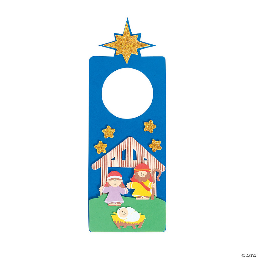 Nativity Doorknob Hanger Craft Kit - Makes 12 Image
