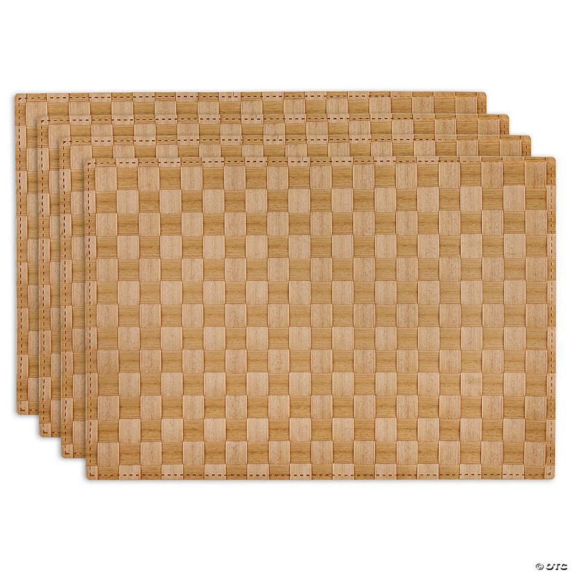 Natural Basketweave Rectangle Woven Placemat (Set Of 4) Image
