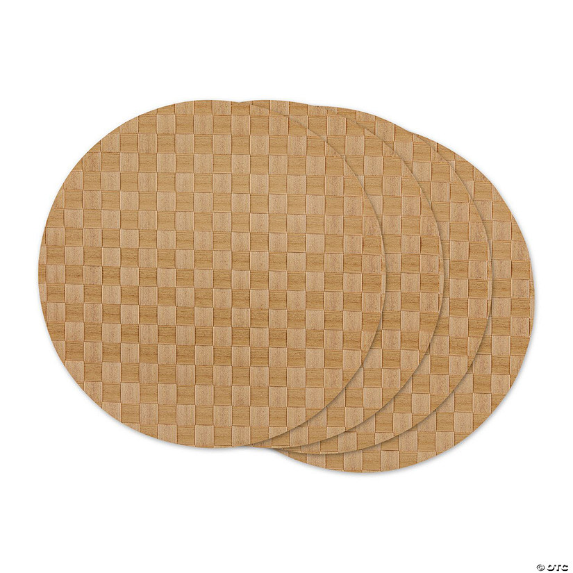 Natural Basketweave Round Woven Placemat (Set Of 4) Image