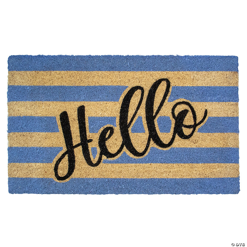 Natural Coir "Hello" Outdoor Rectangular Doormat 18" x 30" Image