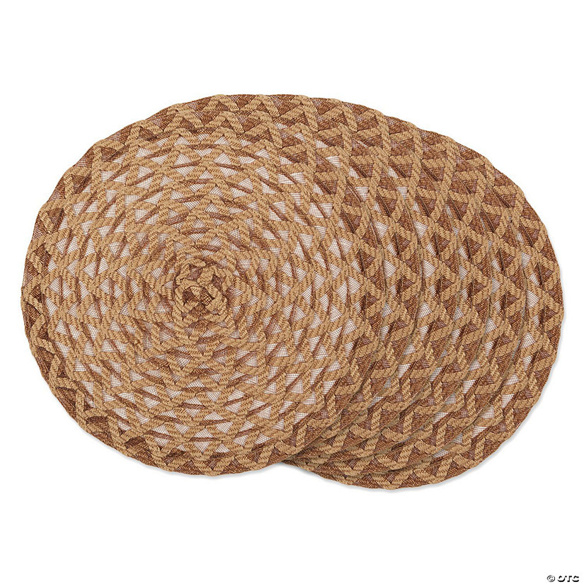 Natural Dahlia Woven Polyester Round Placemat (Set Of 6) Image