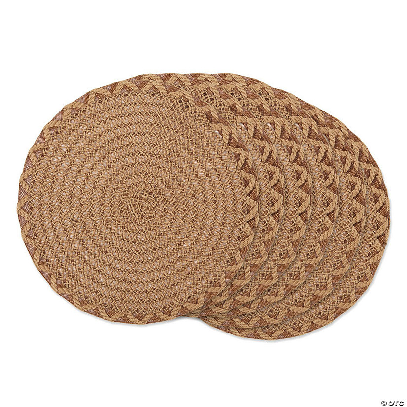 Natural Lattice Woven Polyester Round Placemat (Set Of 6) Image