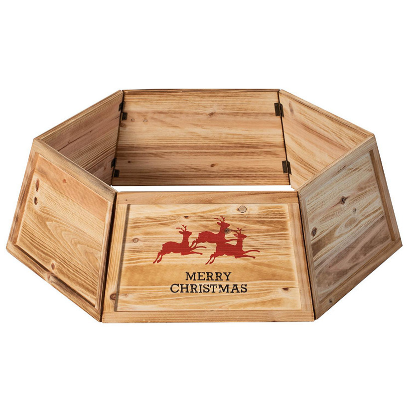 Natural Wood Christmas Tree Collar Image