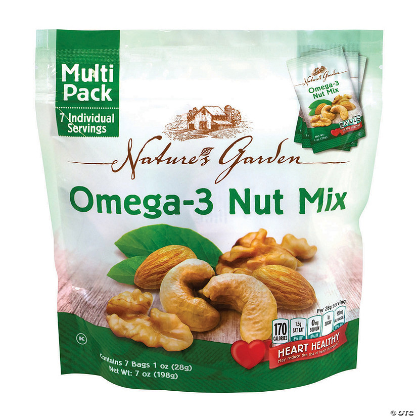 Nature's Garden Omega-3 Nut Mix, 1.2 oz, 7 Count, 6 Pack Image