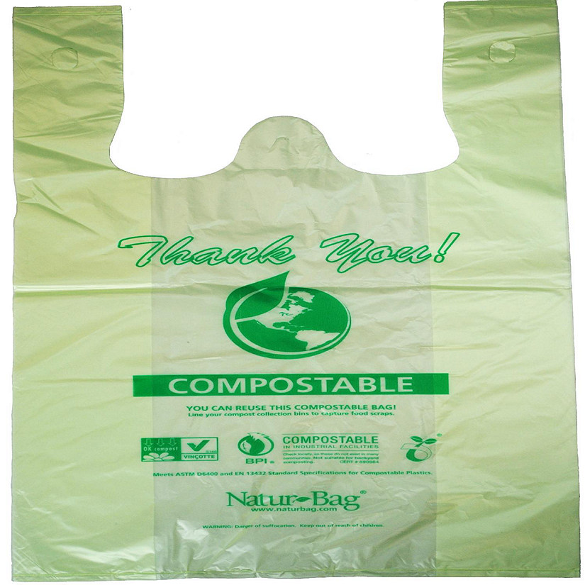 NaturTec Large Tshirt Bag 0.9mil  500 Count Image
