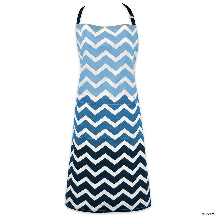 Nautical Blue Chevron Chef Apron Image