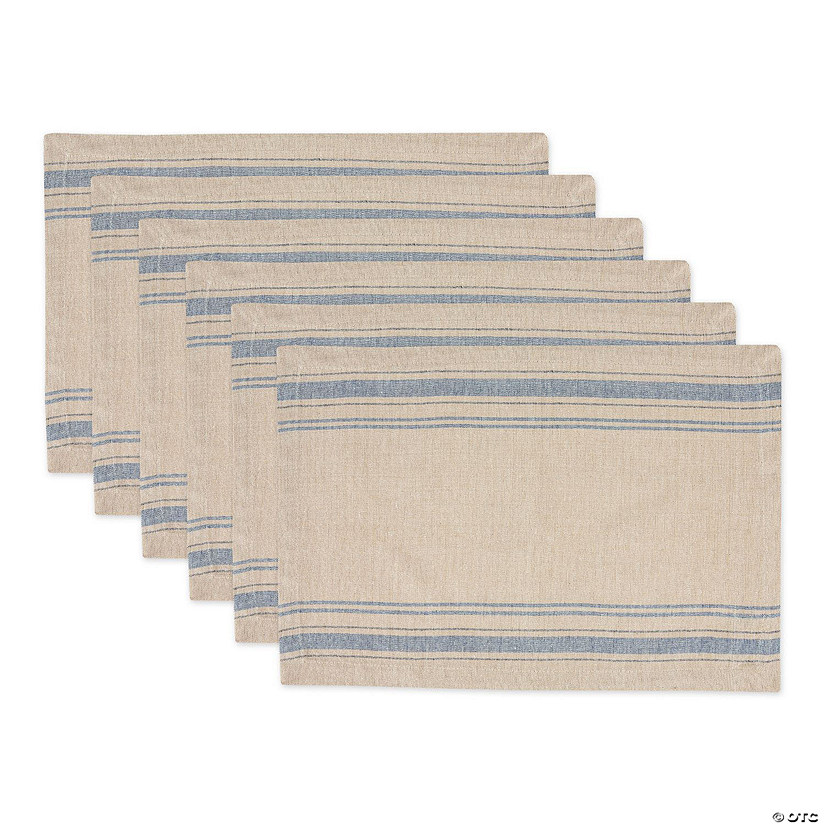 Nautical Blue French Stripe Placemat (Set Of 6) Image
