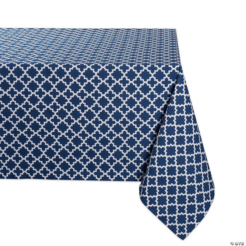 Nautical Blue Lattice Tablecloth 60X84 Image