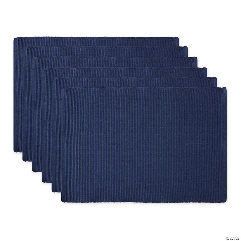 Nautical Blue Ribbed Placemat (Set Of 6) Image
