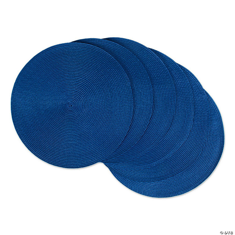 Nautical Blue Round Polypropylene Woven Placemat (Set Of 6) Image