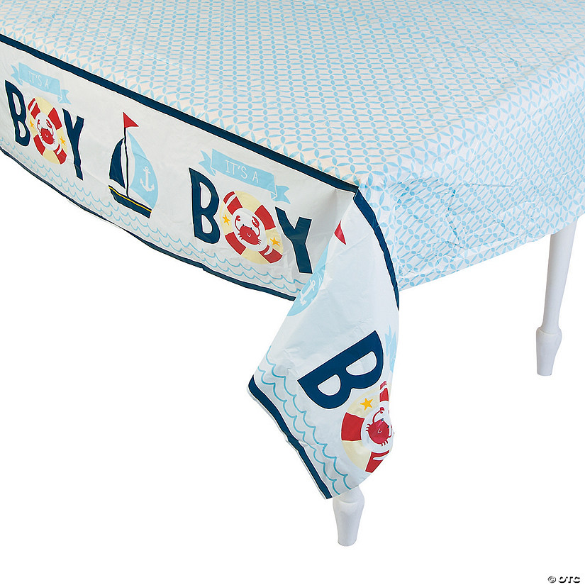 Nautical Boy Baby Shower Plastic Tablecloth Oriental Trading