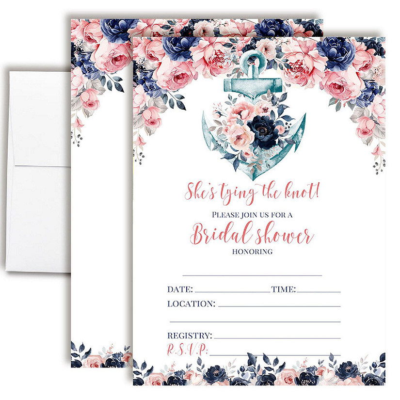 Nautical Bridal Shower Party Invitations Image