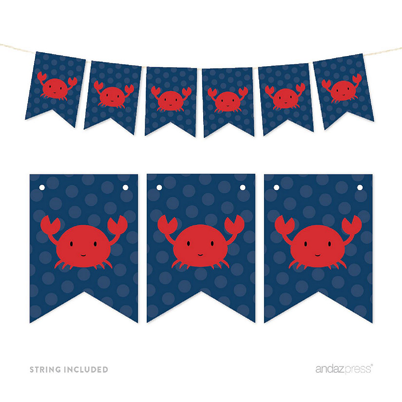 Nautical Crab Banner - 4 x 5.5 Inch Image