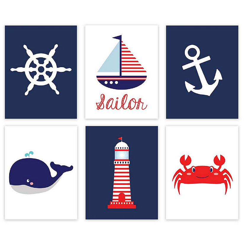 Nautical Lighthouse Anchor 6Pk 8.5x11in Image