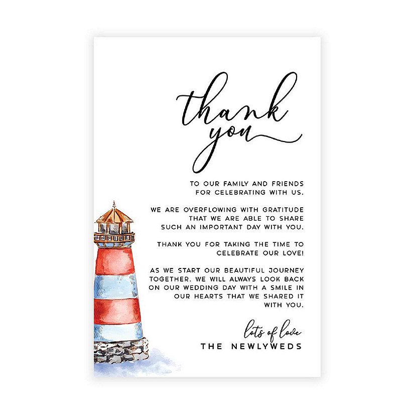 Nautical Lighthouse TY Card 4x6IN 56PC Image