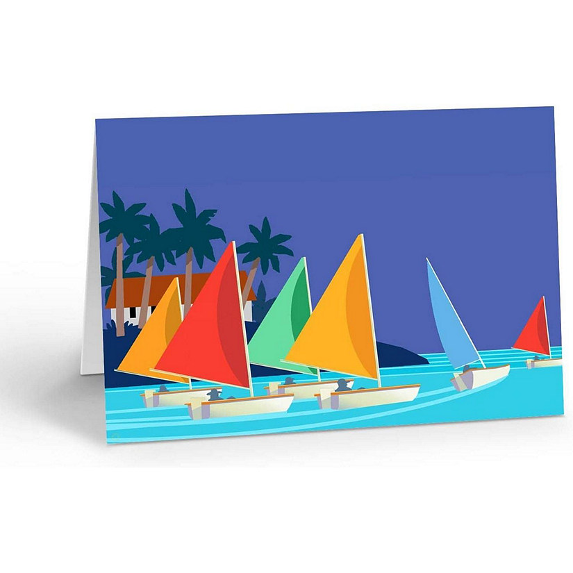 Nautical Note Cards - 10 Boxed Cards and Envelopes - Sailing, Boating Image