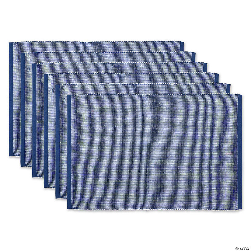 Navy & White 2-Tone Ribbed Placemat (Set Of 6) Image