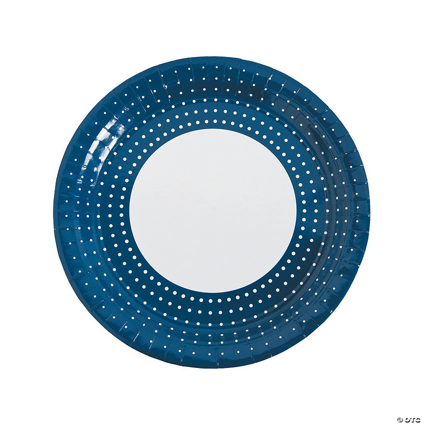 Navy & White Chic Dots Paper Dinner Plates - 25 Ct. Image