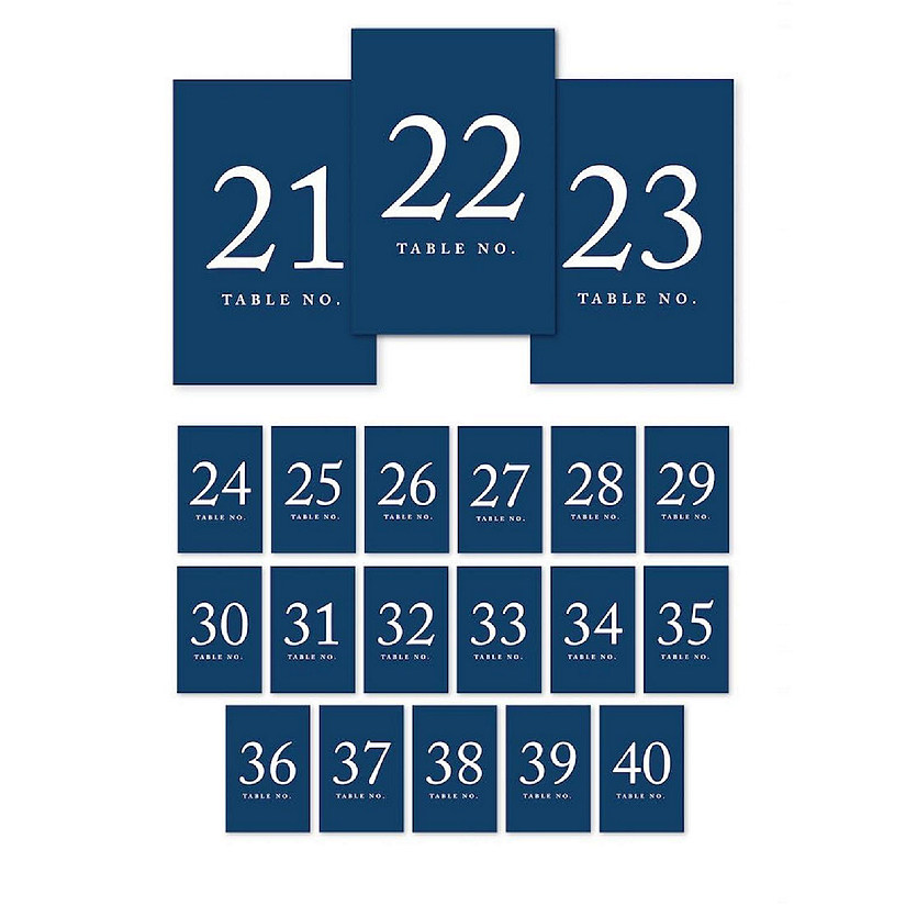 Navy Blue Perforated Numbers 21 40 Image