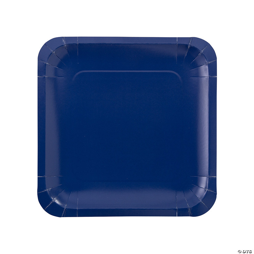 Navy Blue Square Paper Dinner Plates - 24 Ct. Image