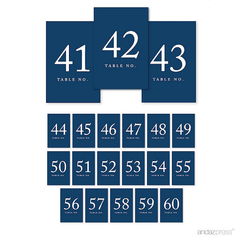 Navy Blue Table Numbers 41 60 Image