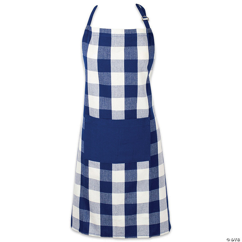 Navy Buffalo Check Chef Apron Image