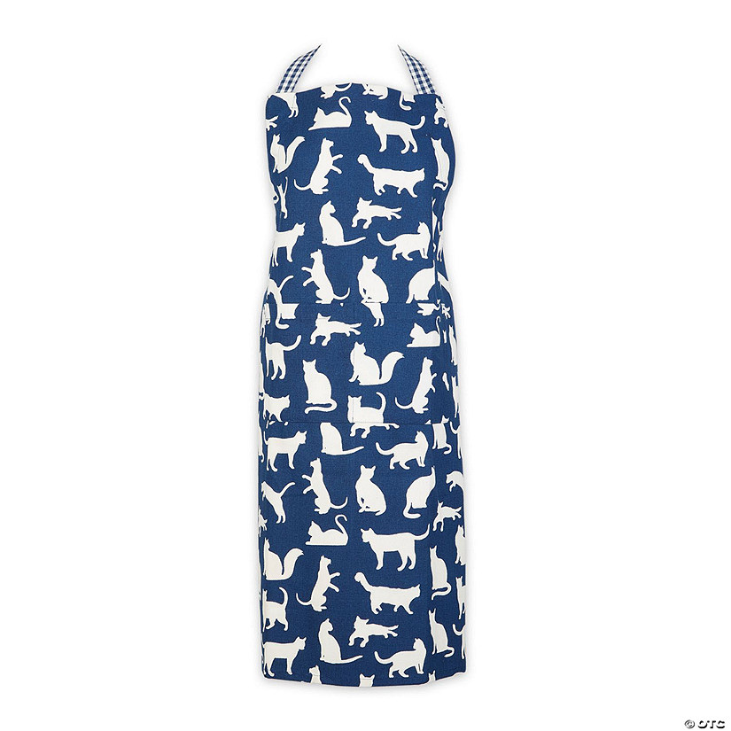 Navy Cat Print Chef Apron Image