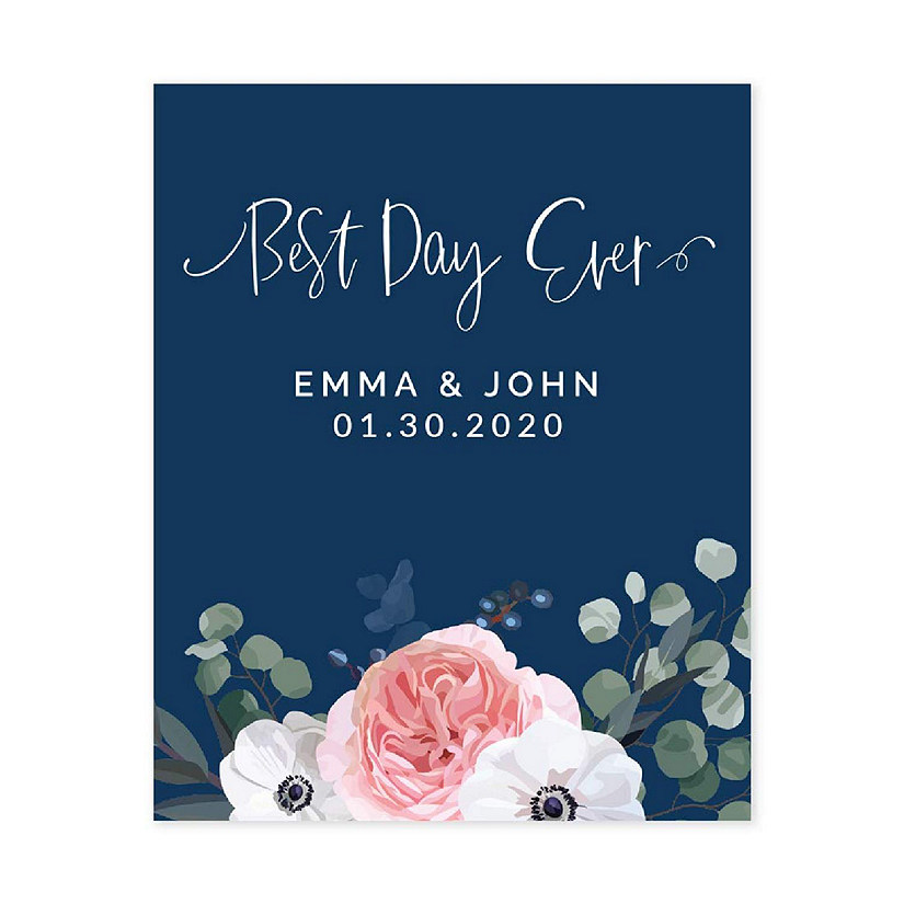 Navy Eucalyptus Custom Wedding Labels Image