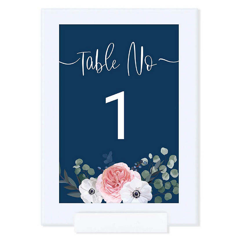 Navy Eucalyptus Table Numbers 1-20 4x6 Image
